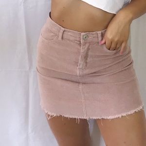 brandy melville pink corduroy skirt